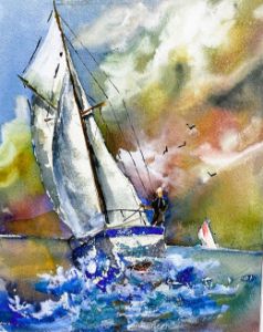Storm Sailing - Tom Hanna Watercolors