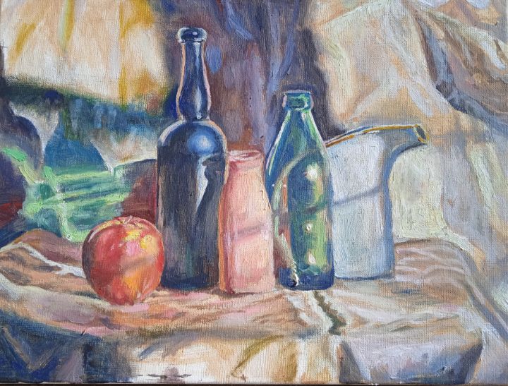 Still life with bottles - Watercolor painting and sketching by A ...