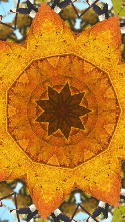 Leafy Kaleidoscope in Gold - JL Robinson