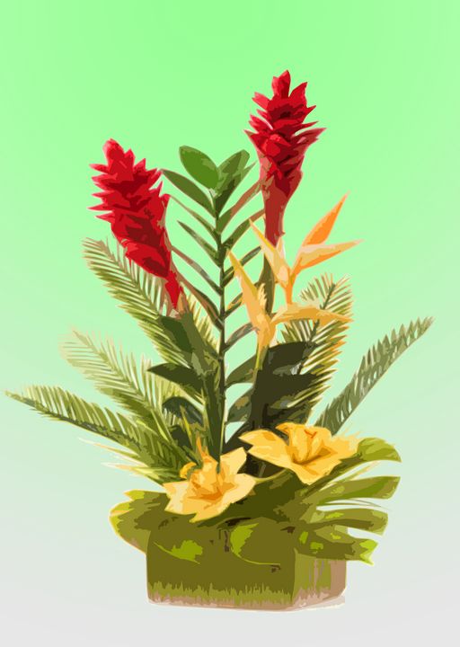 Tropical Flower Vase G - De Villa Artworks