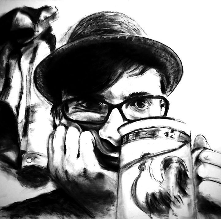 Self Portrait with Mug - David Jon Canny