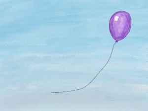 Purple Balloon Watercolor
