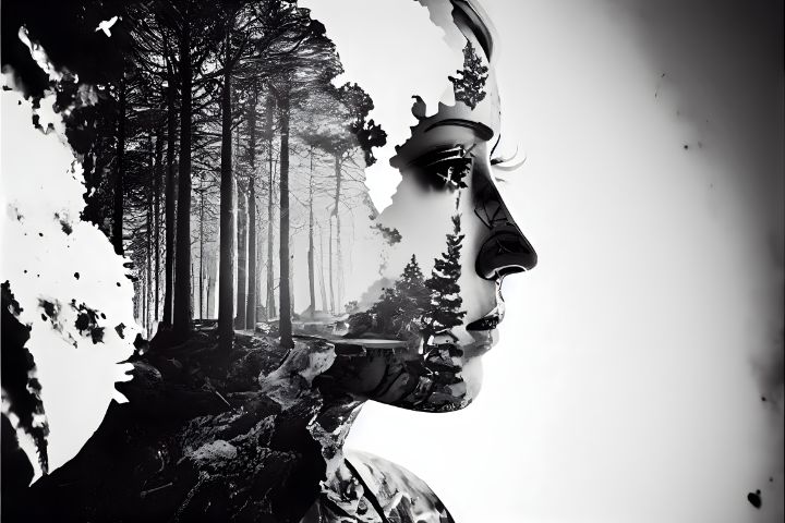 Double Exposure Effect Nature - MYC - Digital Art & AI, People ...