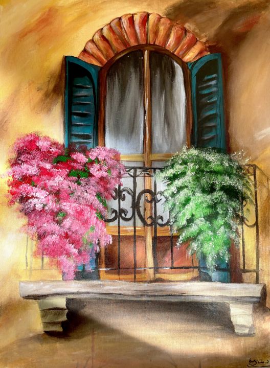 Acrylic paint beautiful window - Shathaart - Paintings & Prints, Still  Life, Other Still Life - ArtPal