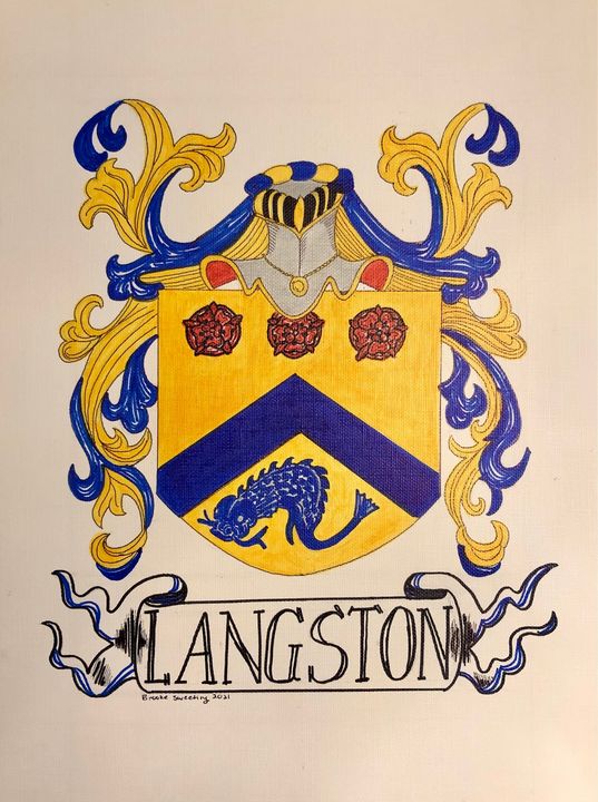 Coat of Arms personalized LANGSTON - Art by Langston Studios