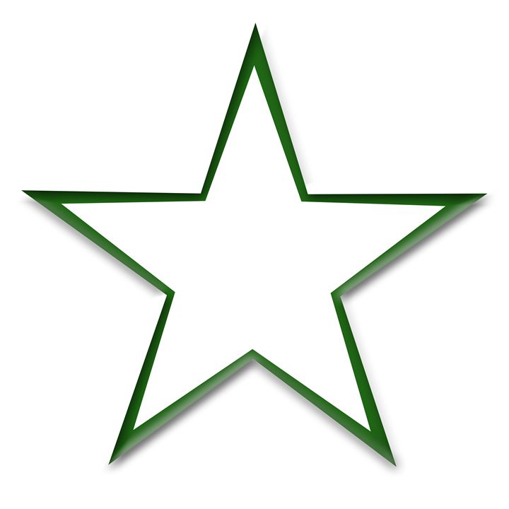 Green Star Outline on White - Laura Nybeck's Art - Digital Art & AI ...