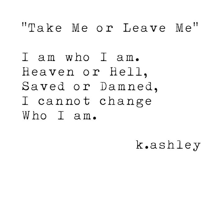 Take Me or Leave Me - K & B