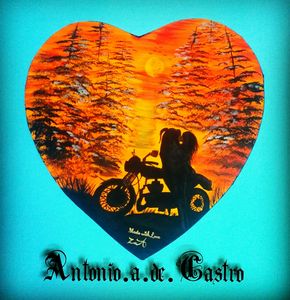 two lover on motorcycle