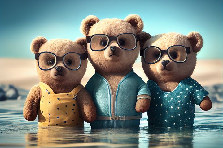 Teddy Bears Swimming 1 Inclusive Art Digital Art AI Sports Hobbies Surfing ArtPal