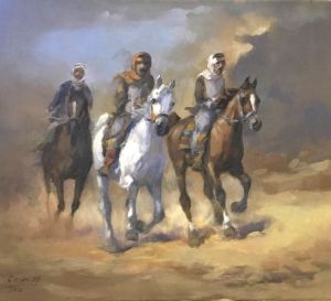 Arabian horses in deser - Qasim  Ali  AYYED