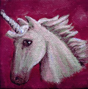 Portrait of a Unicorn on Pink