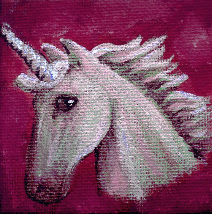 Portrait of a Unicorn on Pink - NicciLee