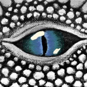 White Dragon Close-up of Blue Eye
