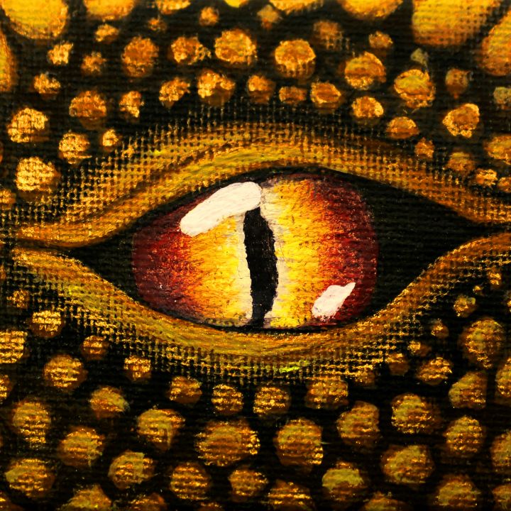 Gold Dragon Close-up of Fire Eye - NicciLee