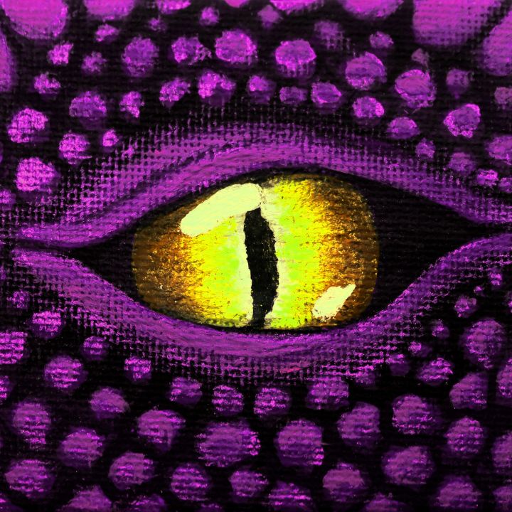 Purple Dragon Close-up of Yellow Eye - NicciLee