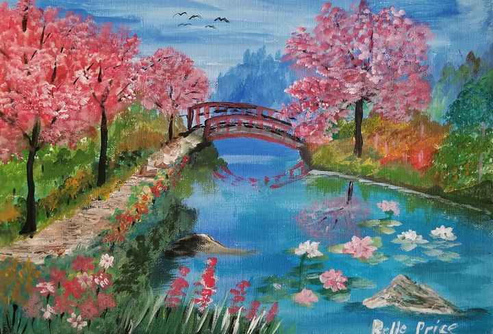 Cherry Blossoms Japanese Garden - Belle Price