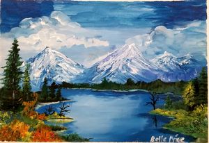 Bob Ross inspired Winter Landscape