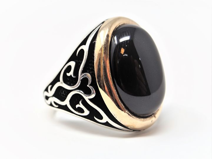 Unique Large Onyx Stone Ring - MW Gallery