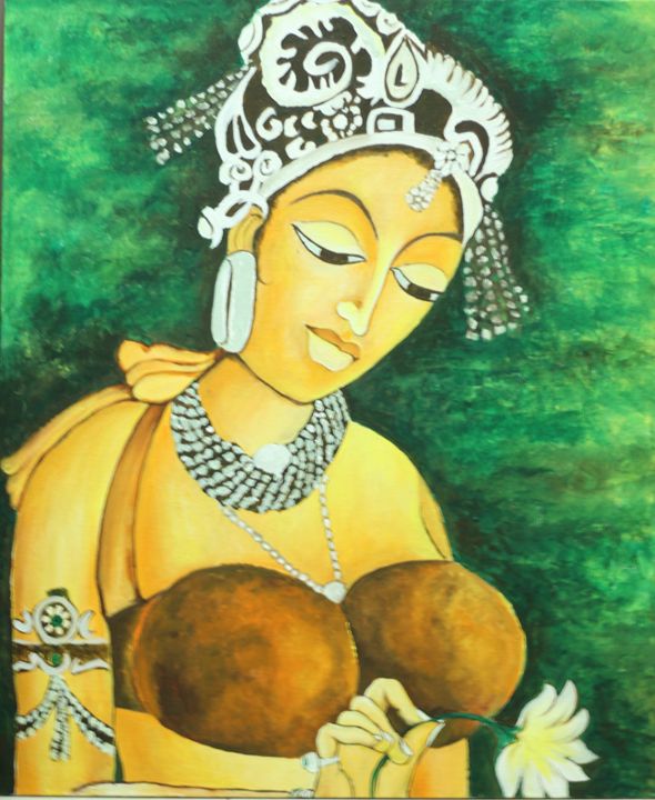 Buy AJANTA LADIES GOSSIP 3- (SJAC13) Canvas Art Print by NIDHI JAISWAL.  Code:PRT_5750_65390 - Prints for Sale online in India.