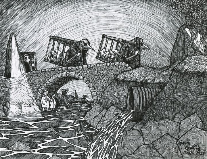 Hiding from The Watchers - Gavin Gifford Art - Drawings & Illustration ...