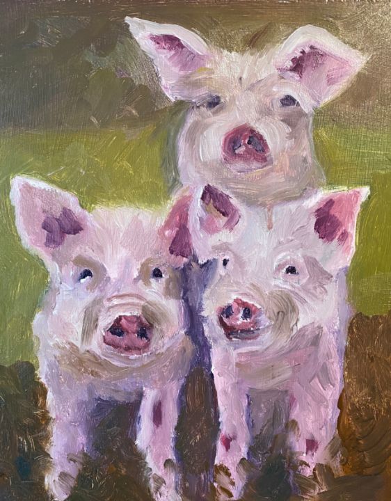 The Three Little Pig's Watercolor Painting