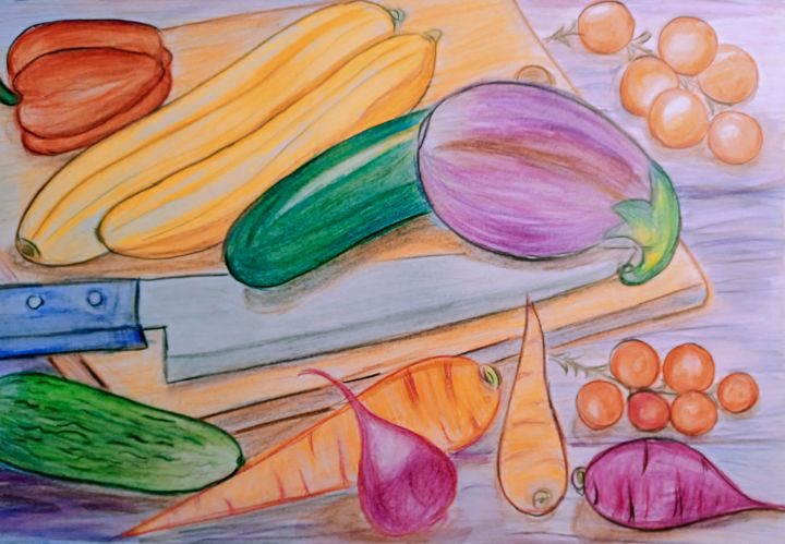 How to Draw Vegetable with color Very Easy/Vegetable Drawing with color -  YouTube
