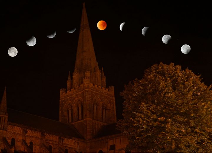 Chichester Cathedral Lunar Eclipse - Dan Jones Photography