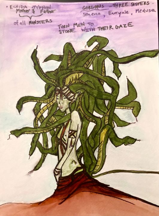 Gorgon  Gorgons greek mythology, Fantasy art, Greek mythology art