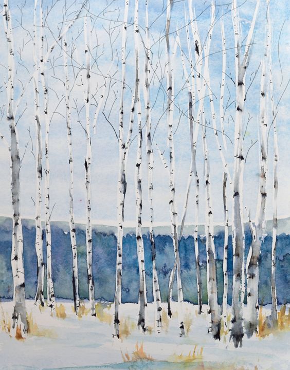 Birch Line - Tamara Gonda - Paintings & Prints, Landscapes & Nature ...
