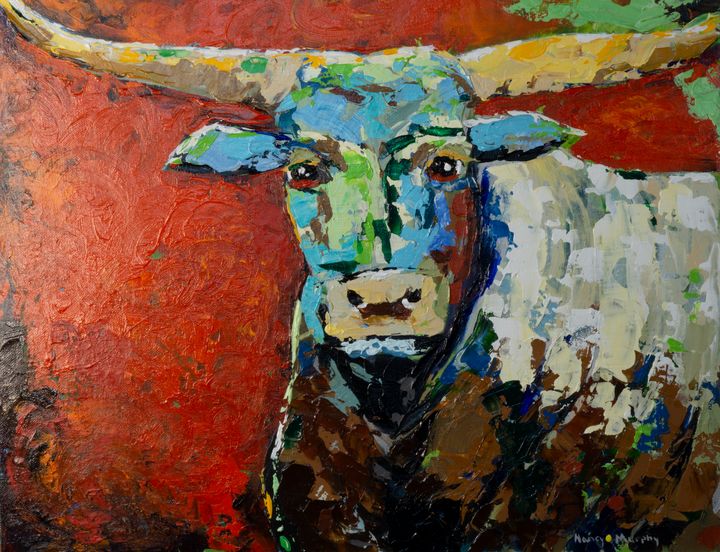 Big Tex, THE Texas Longhorn - Yellow Dot Artist - Paintings & Prints ...