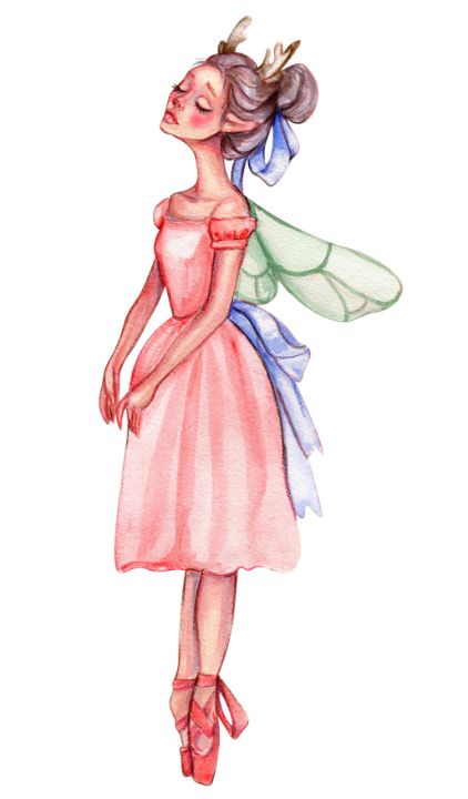 flower fairy dress drawing Pretty Fairy Dress Clipart Bundle main image 0