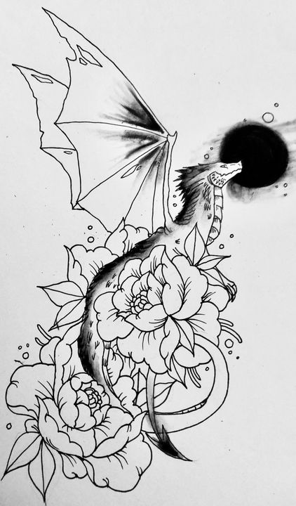 Simple Tribal Dragon Tattoo Design With Red Eye by Ulylla on DeviantArt