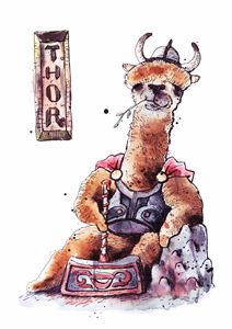Mighty Llama Thor - Mixing Watercolors