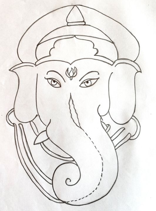 Learn How to Draw Ganpati Bappa (Hinduism) Step by Step : Drawing Tutorials  | Buddha art drawing, Ganesh art paintings, Art drawings sketches simple