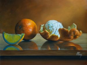 Still Life with Orange - Sergey Kolodyazhniy - Paintings & Prints