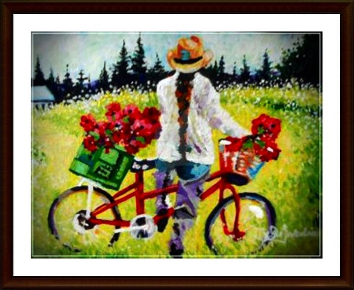 Girl On A Bike - Art by Timothy DesJardins