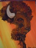 Buffalo Head Oil Painting