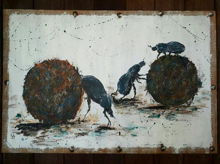 Dung Beetles - TylaJo's Art - Paintings & Prints, Animals, Birds, & Fish,  Bugs & Insects, Other Bugs & Insects - ArtPal