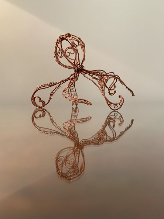 Copper Wire Octopus - Fully Alive Wire Art - Sculptures & Carvings,  Animals, Birds, & Fish, Aquatic Life, Other Aquatic Life - ArtPal