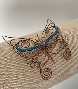 Barbed Wire Butterflies Embroidered Set