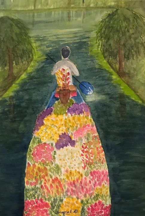 Floating Gardens Of Kashmir Heemal D Paintings Prints Flowers Plants Trees Flowers Flowers I Z Tulips Artpal