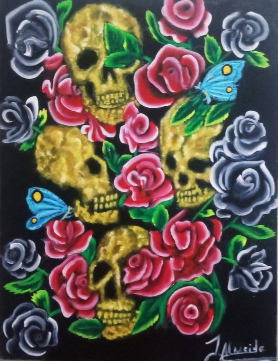 Skulls & Roses - J. Art Digital prints of painting