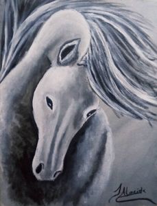 The Majestic white horse painting