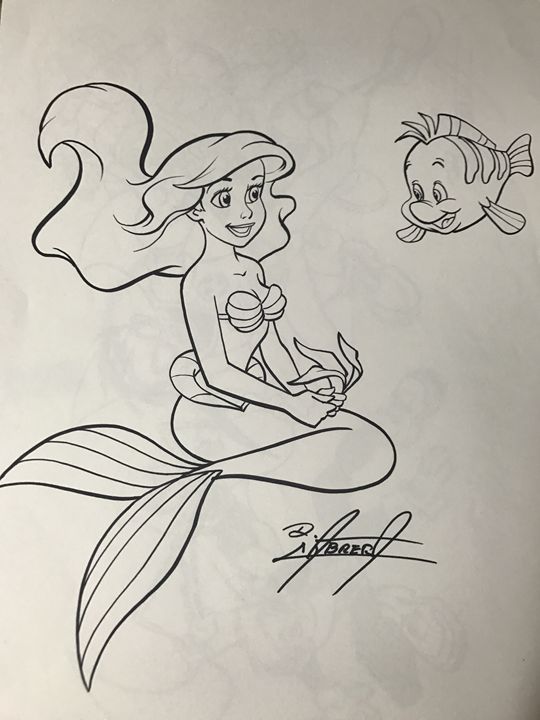 The Little Mermaid and Flounder - Ralph Cabrera