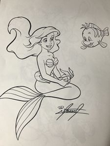 The Little Mermaid and Flounder