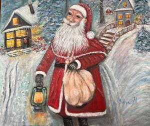 To The Moon Santa - Discover My World - Digital Art & AI, Holidays
