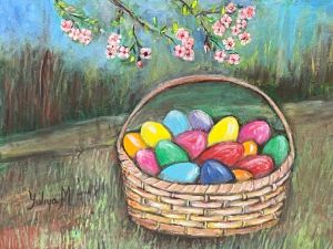 Easter basket with eggs