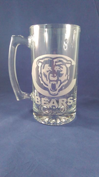 Chicago Bears Mug - Fun Etched Glass