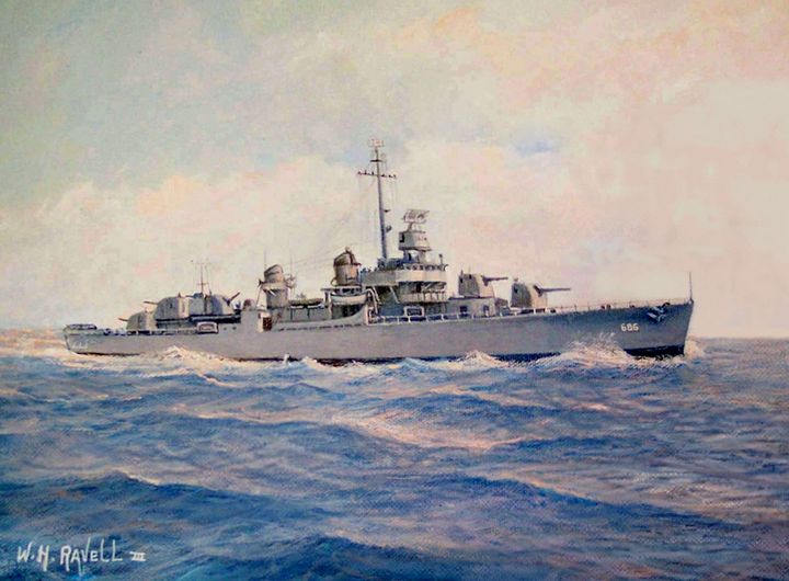 USS Halsey Powell - RaVell Fine Art Studio