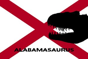 Funny Alabama Dinosaur Flag Art